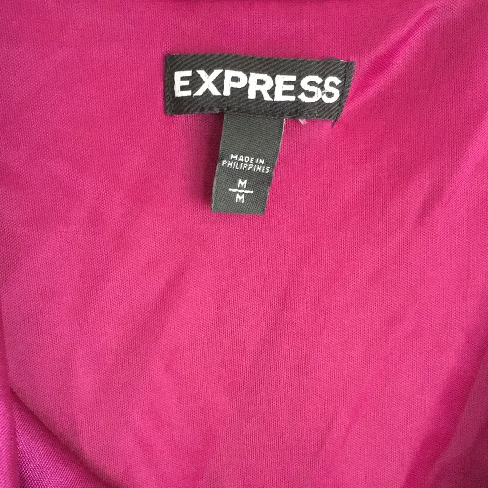 COPY - Express Deep Magenta Raspberry Fully Ruched Top - Picture 3 of 4